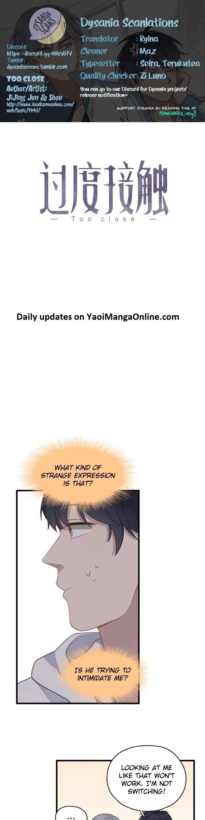 Too Close by JiJing Jun, Shou – Part 4 – Ch. 100-101 [Eng] page 1