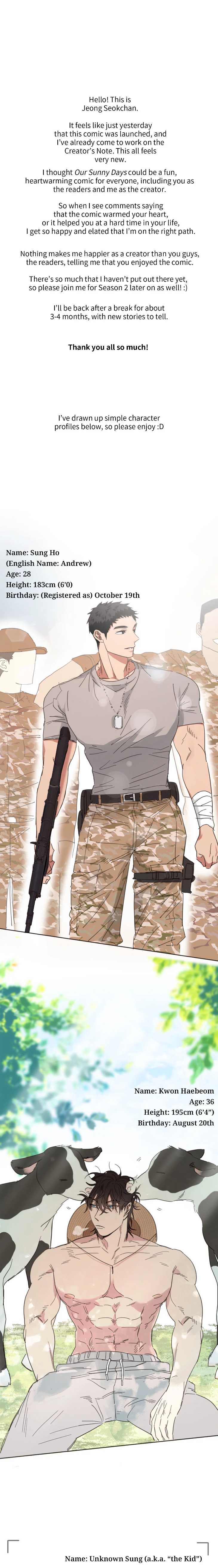 Our Sunny Days by Jeong Seokchan – Creator’s Note [Eng] page 1