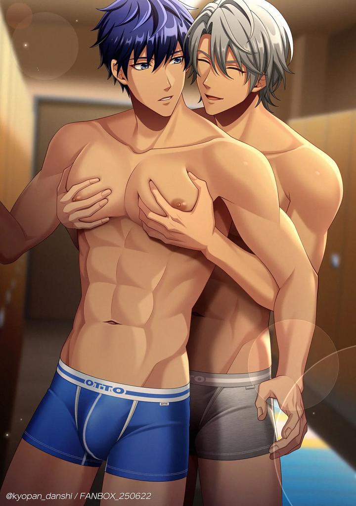 Aomi has his pectoral muscles massaged by Haibara in the locker room by Mizuno Arina [JP] page 9