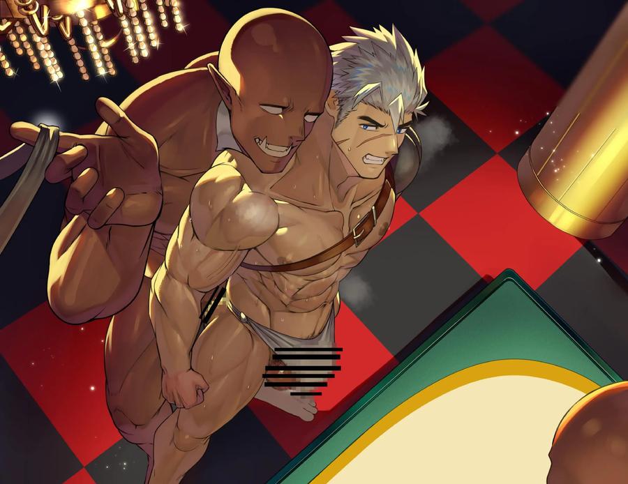 Muscular knights humiliated and ejaculated by big-cocked orcs at an erotic casino by Takao no Gami (Toiro) [JP] page 55