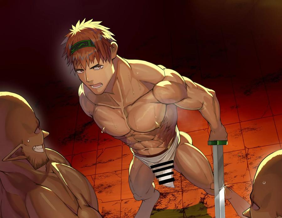 Muscular knights are washed by orcs and masochistically orgasmic in masochistic sex by Takao no Gami (Toiro) [JP] page 42