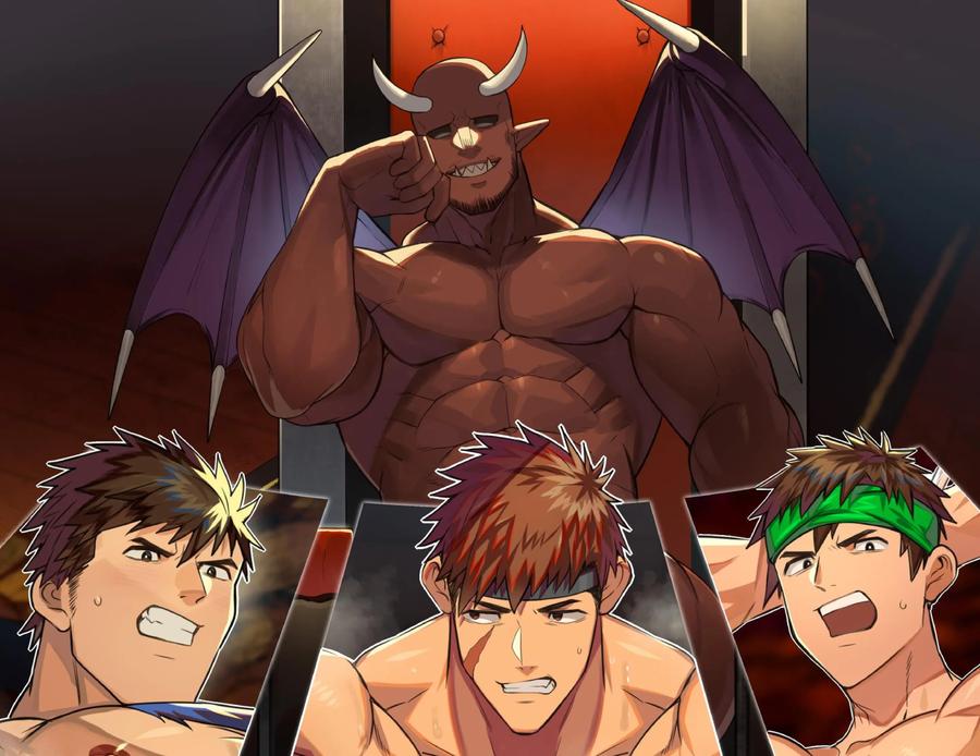 A group of muscular heroes are aroused by a sexual mark that prevents ejaculation and have sex with an orc. by Takao no Gami (Toiro) [JP] page 41