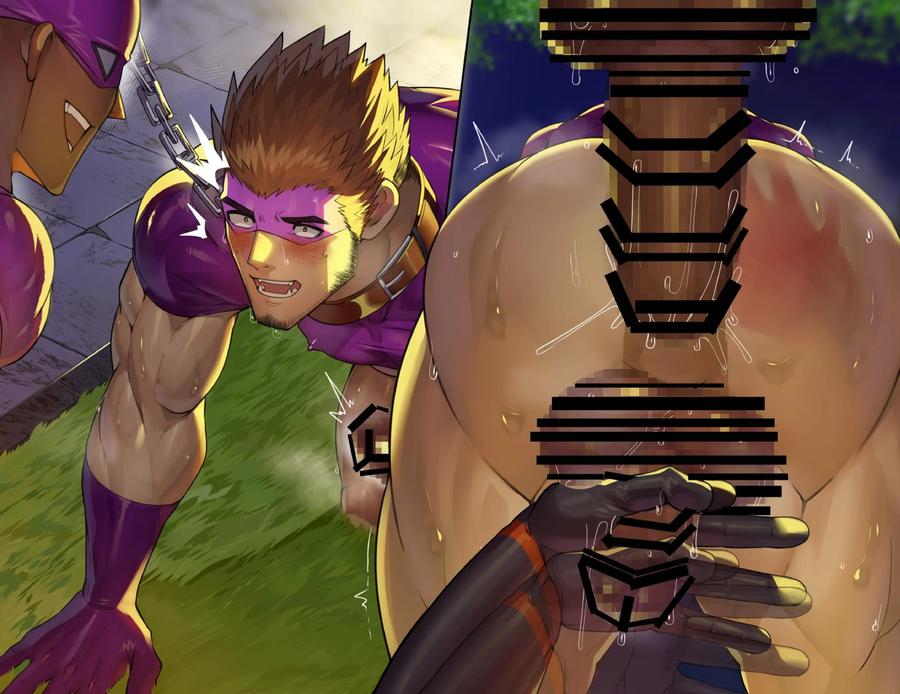 Muscular heroes who become hentai combatants obsessed with male copulation by Takao no Gami (Toiro) [JP] page 63