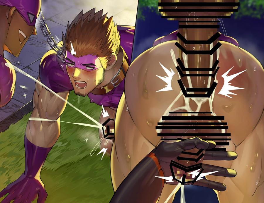 Muscular heroes who become hentai combatants obsessed with male copulation by Takao no Gami (Toiro) [JP] page 64